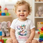 Spring Ceylan Kız Baskılı Bebek Zıbın Çıtçıtlı Body