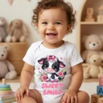 Sweet Smile İnek Baskılı Bebek Zıbın Çıtçıtlı Body