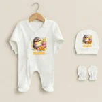 Üçlü Tulum Set Sevimli Kuş Baskılı Yenidoğan