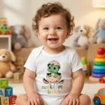 Welcome Baby Dino Baskılı Bebek Zıbın Çıtçıtlı Body