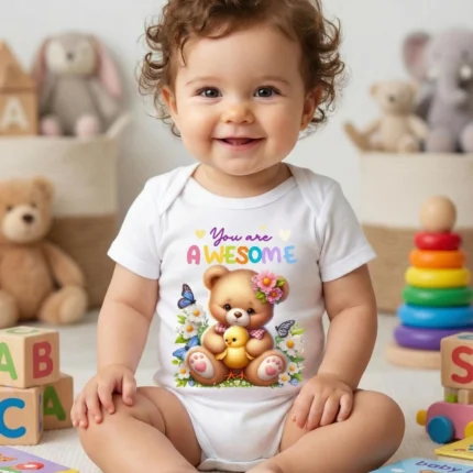 You Are Awesome Baskılı Bebek Zıbın Çıtçıtlı Body