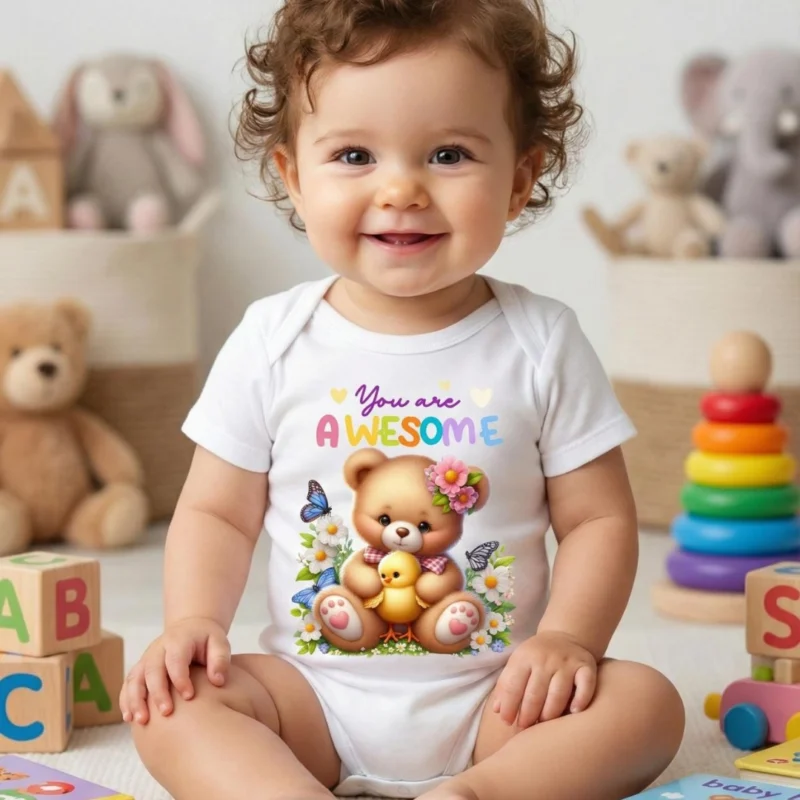 You Are Awesome Baskılı Bebek Zıbın Çıtçıtlı Body