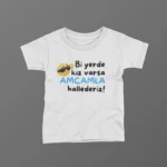 Bi Yerde Kız Varsa Amcamla Hallederiz Baskılı Tişört