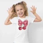 Cherry Bow Kız Çocuk Tişört