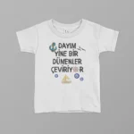 Dayım Yine Bir Dümenler Çeviriyor Baskılı Tişört