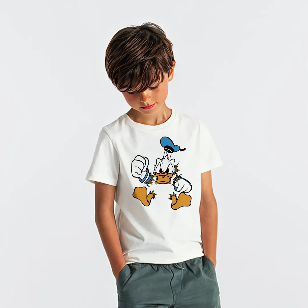 Donald Duck Baskılı Çocuk Tişörtü – Sinirli Donald Ördek Disney Desenli Erkek Çocuk T-Shirt Donald Duck Baskılı Çocuk Tişörtü - Görsel 1