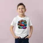 Erkek Çocuk Arabalar Karakterleri Baskılı Tişört