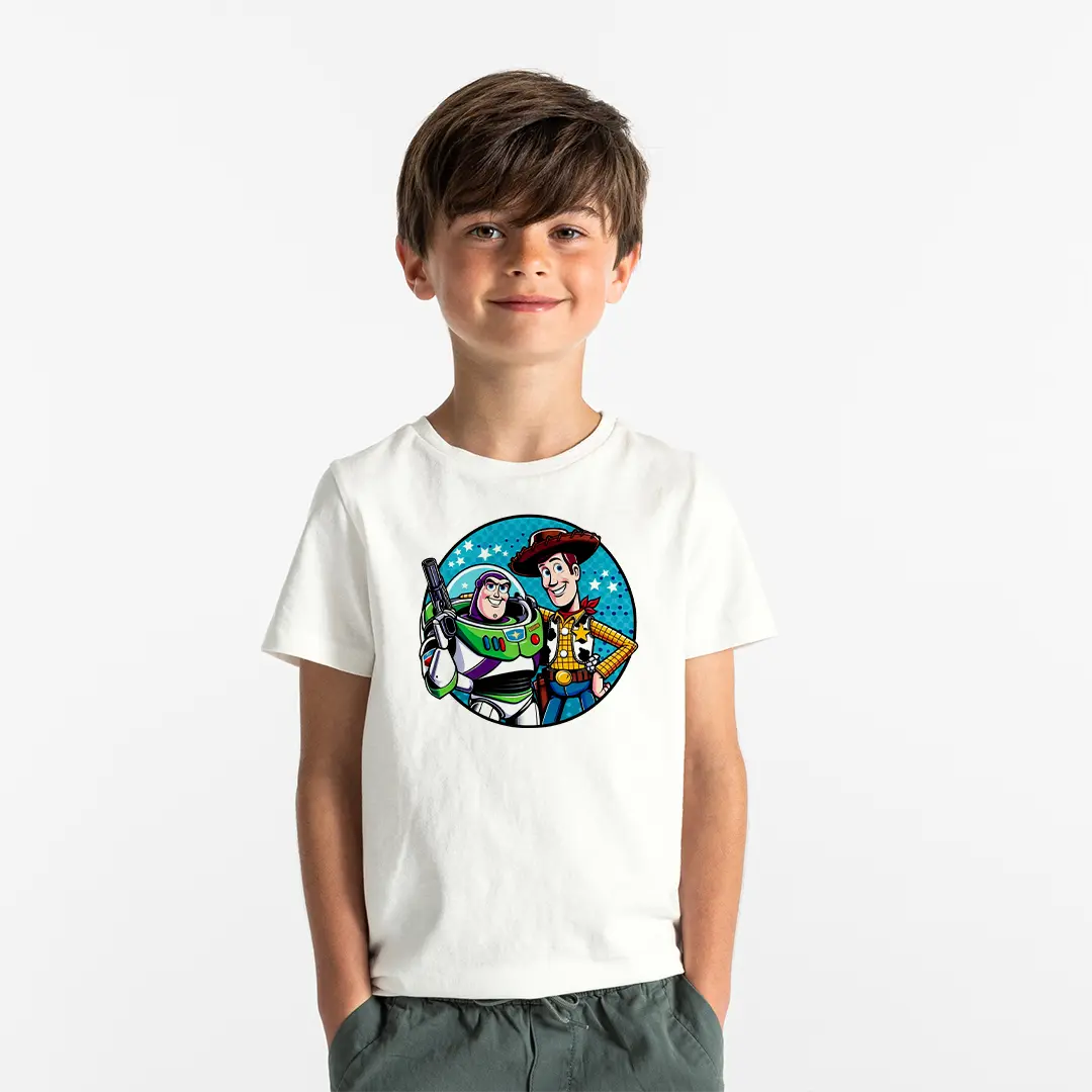 Erkek Çocuk Buzz Lightyear ve Woody Baskılı Tişört – Toy Story Çizgi Film Çocuk Tişört Erkek Çocuk Buzz Lightyear ve Woody Baskılı Tişört - Görsel 1