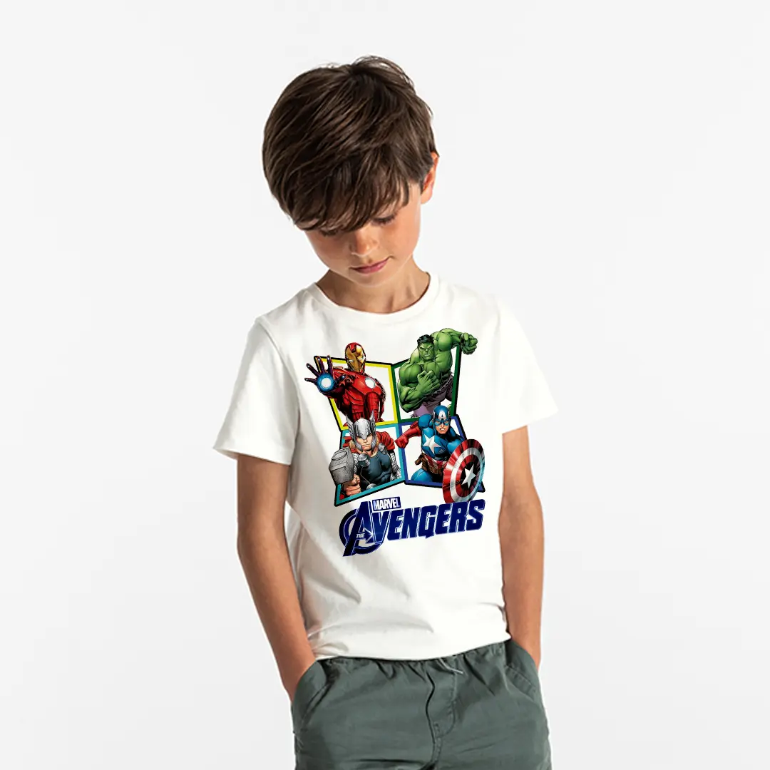 Erkek Çocuk Marvel Avengers Iron Man Hulk Captain America Baskılı Tişört – Süper Kahraman Çocuk Tişört Erkek Çocuk Marvel Avengers Iron Man Hulk Captain America Baskılı Tişört - Görsel 1