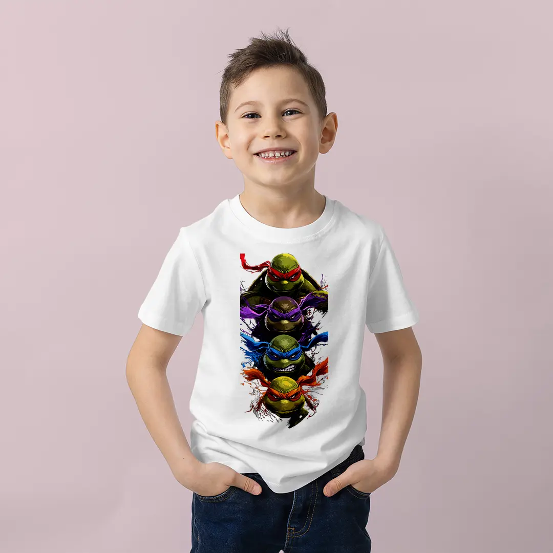 Erkek Çocuk Ninja Kaplumbağalar Baskılı Tişört – Aksiyon Karakterli Çocuk Tişört (2) Erkek Çocuk Ninja Kaplumbağalar Baskılı Tişört - Görsel 1