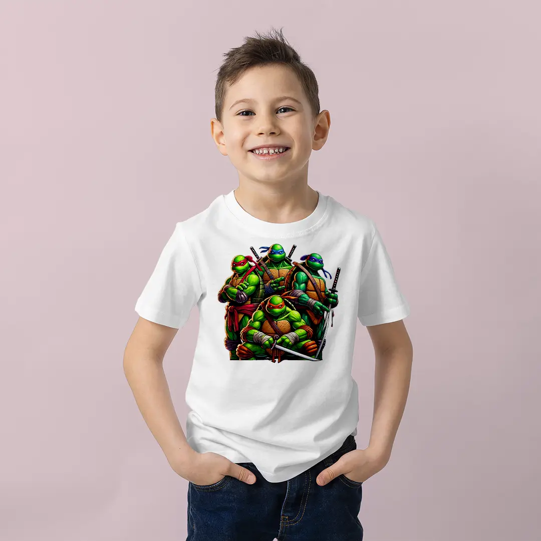 Erkek Çocuk Ninja Kaplumbağalar Baskılı Tişört – Aksiyon Karakterli Çocuk Tişört Erkek Çocuk Ninja Kaplumbağalar Baskılı Tişört - Görsel 1