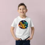 Erkek Çocuk Pokemon Pikachu Charmander Bulbasaur Baskılı Tişört