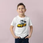 Erkek Çocuk Snoopy Spor Araba Baskılı Tişört