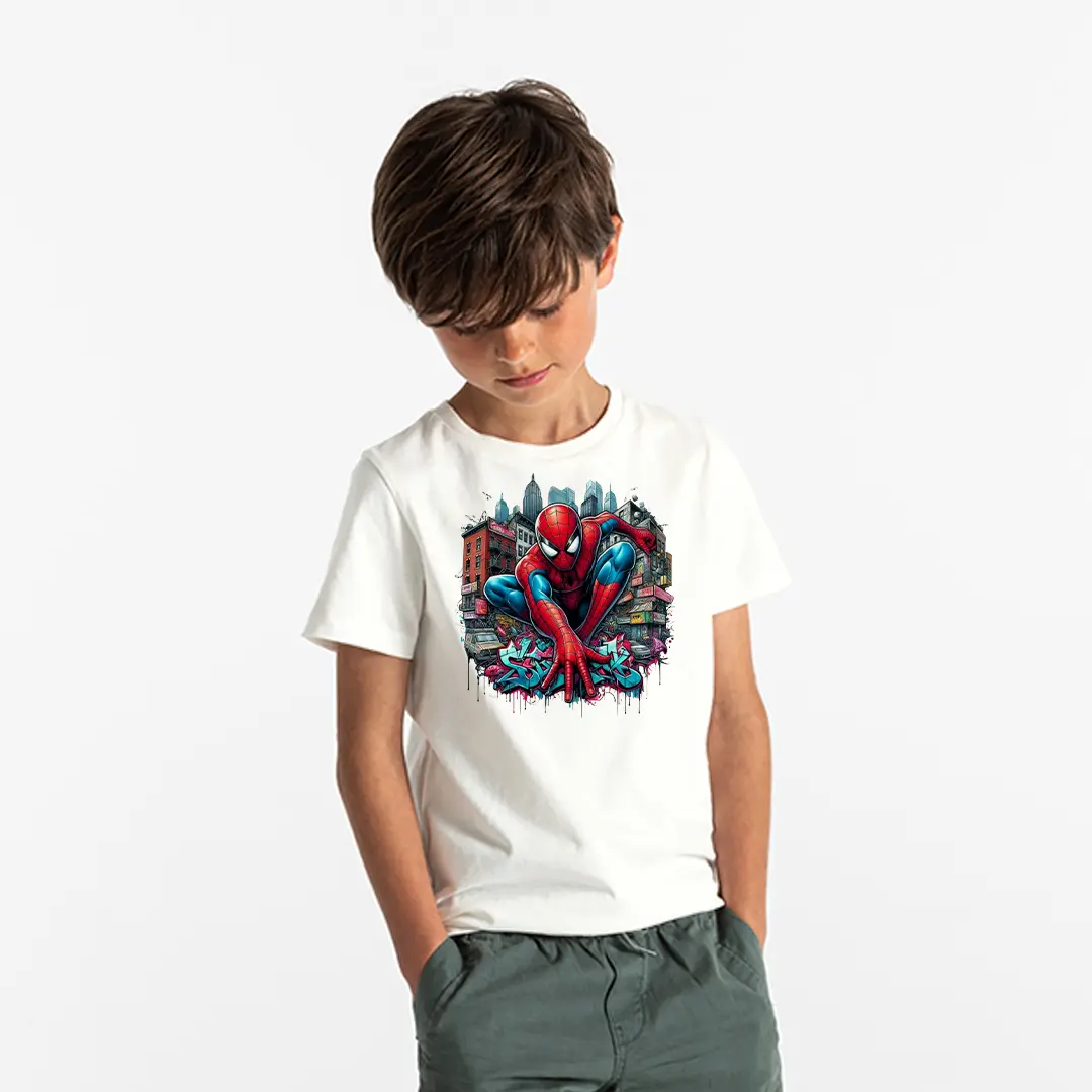 Erkek Çocuk Spiderman Baskılı Tişört – Süper Kahraman Çocuk Tişört Erkek Çocuk Spiderman Baskılı Tişört - Görsel 1