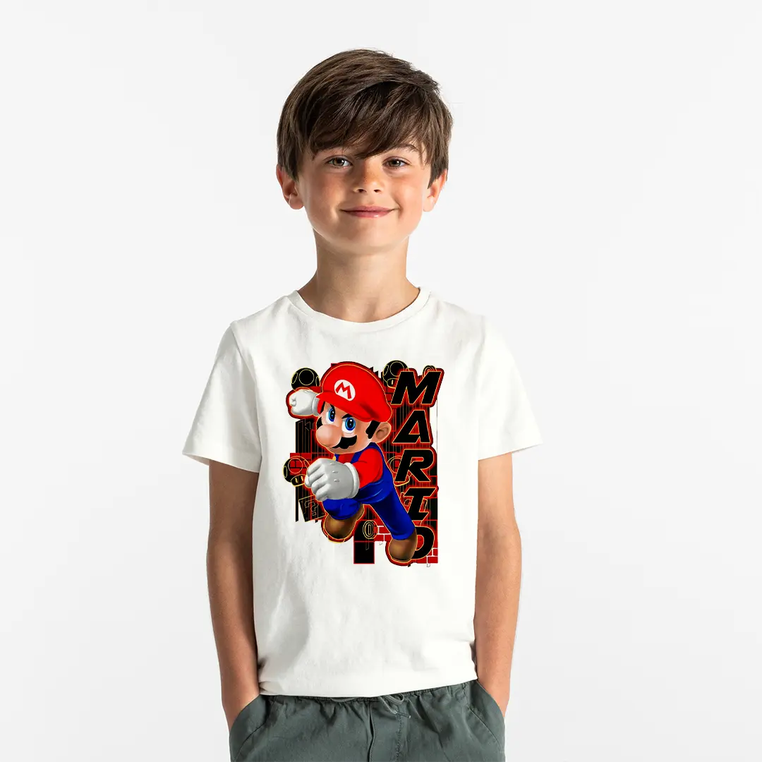 Erkek Çocuk Super Mario Baskılı Tişört – Nintendo Oyun Karakteri Çocuk Tişört Erkek Çocuk Super Mario Baskılı Tişört - Görsel 1