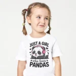 Just a Girl Who Loves Pandas Kız Çocuk Tişört