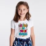 Kız Çocuk Believe In Your Magic Yazılı Baskılı Tişört