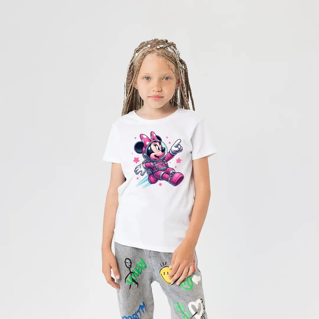 Kız Çocuk Minnie Mouse Astronot Baskılı Tişört – Uzay Temalı Çocuk Tişört Kız Çocuk Minnie Mouse Astronot Baskılı Tişört - Görsel 1