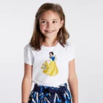 Kız Çocuk Pamuk Prenses Baskılı Tişört