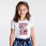 Minnie Mouse Çiçekli Kız Çocuk Tişört