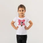 Minnie Mouse M Harfi Baskılı Kız Çocuk Tişörtü