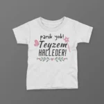 Panik Yok Teyzem Halleder Pembe Kelebekli Baskılı Tişört