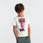 Pembe Panter Hip Hop Baskılı Çocuk Tişörtü
