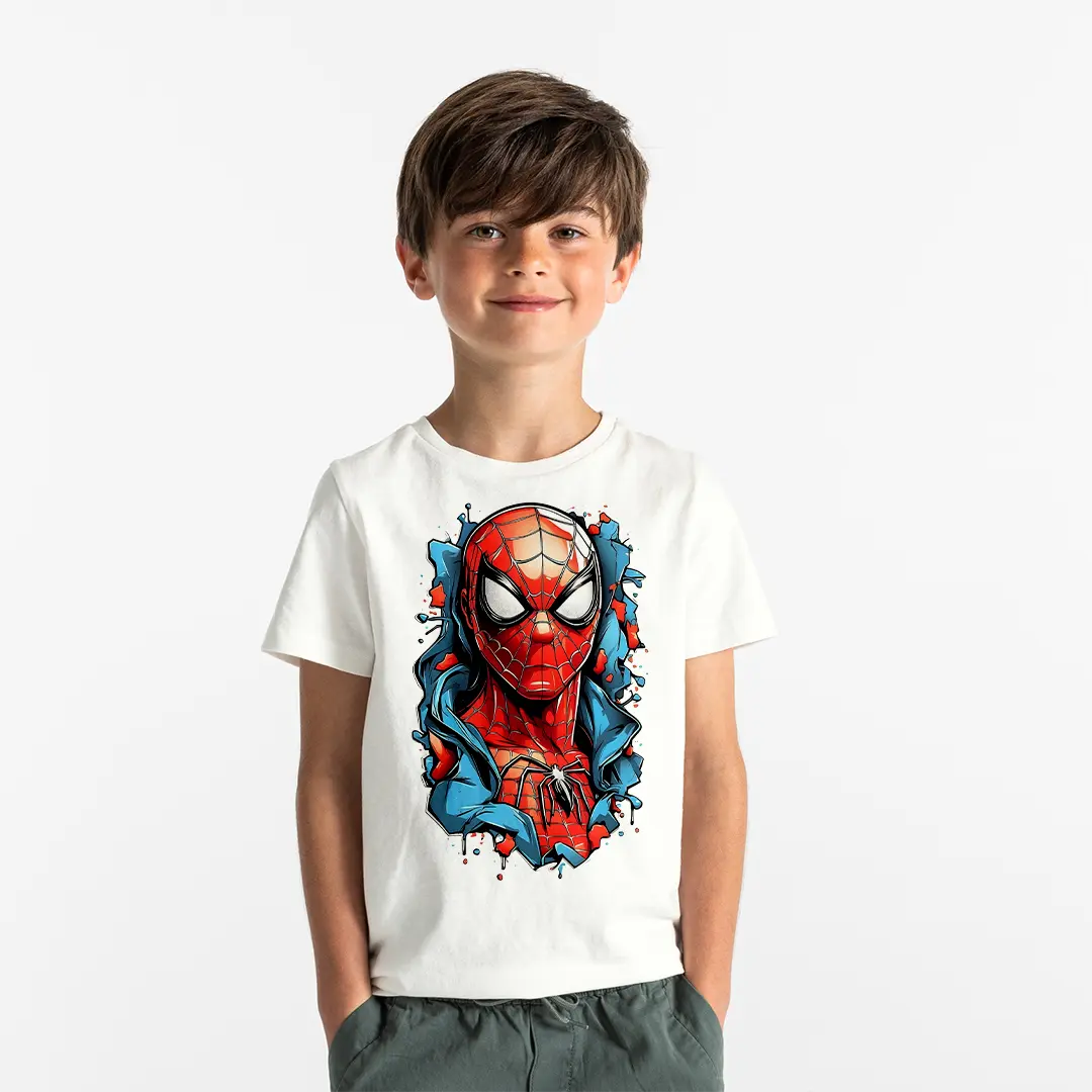 Spider-Man Grafiti Baskılı Çocuk Tişörtü – Marvel Örümcek Adam Desenli Erkek Çocuk T-Shirt Spider-Man Grafiti Baskılı Çocuk Tişörtü - Görsel 1