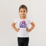 Unicorn Gökkuşağı Baskılı Kız Çocuk Tişörtü