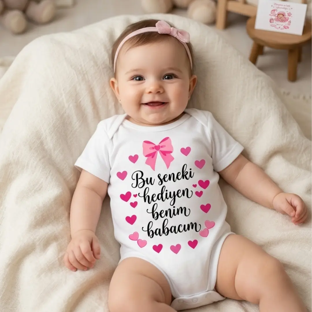 Bu Seneki Hediyen Benim Babacım Baskılı Zıbın