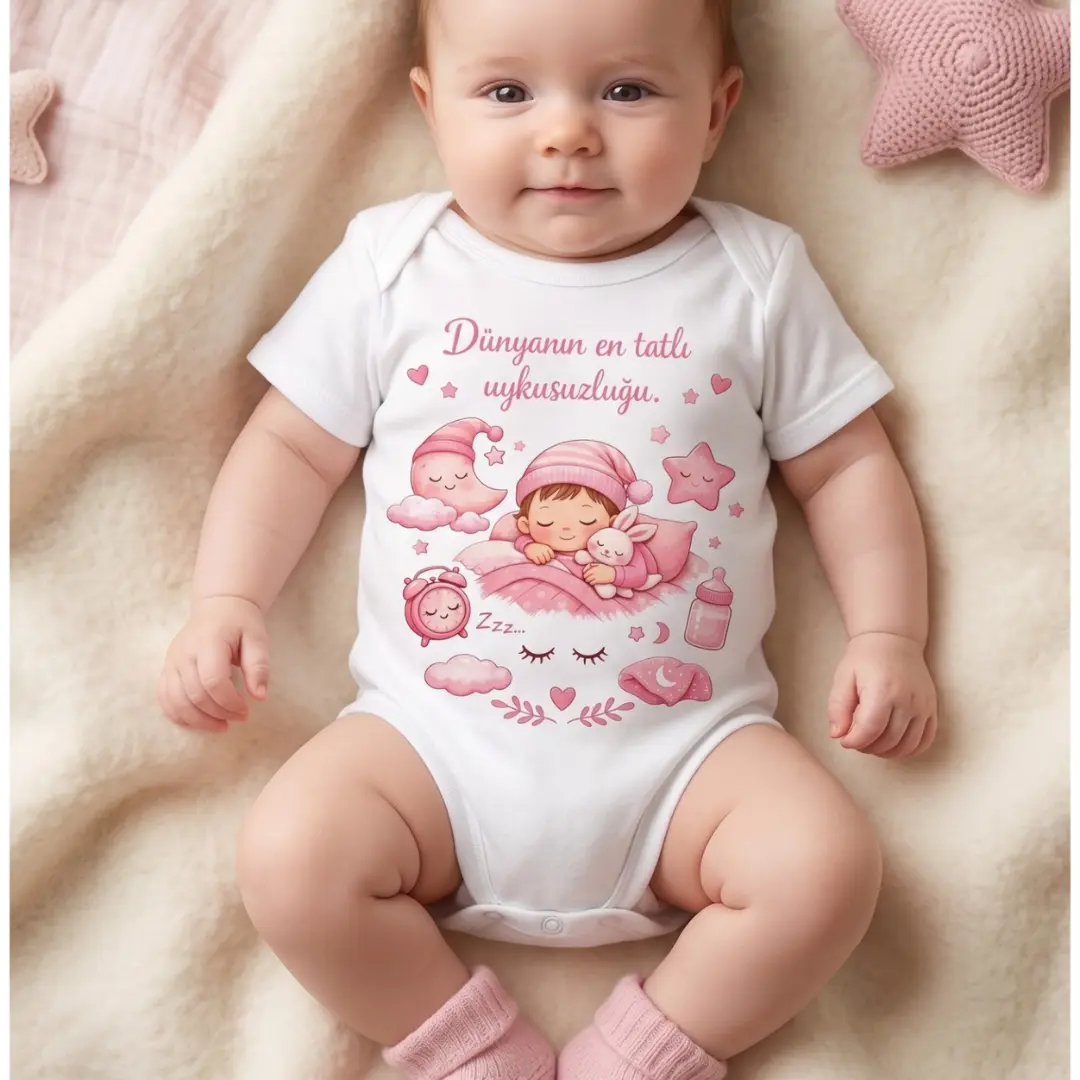 Dünyanın En Tatlı Uykusuzluğu Baskılı Zıbın