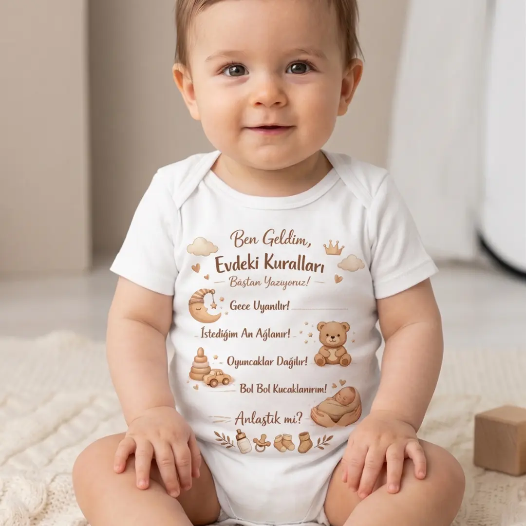 Evdeki Kuralları Baştan Yazıyoruz Baskılı Zıbın