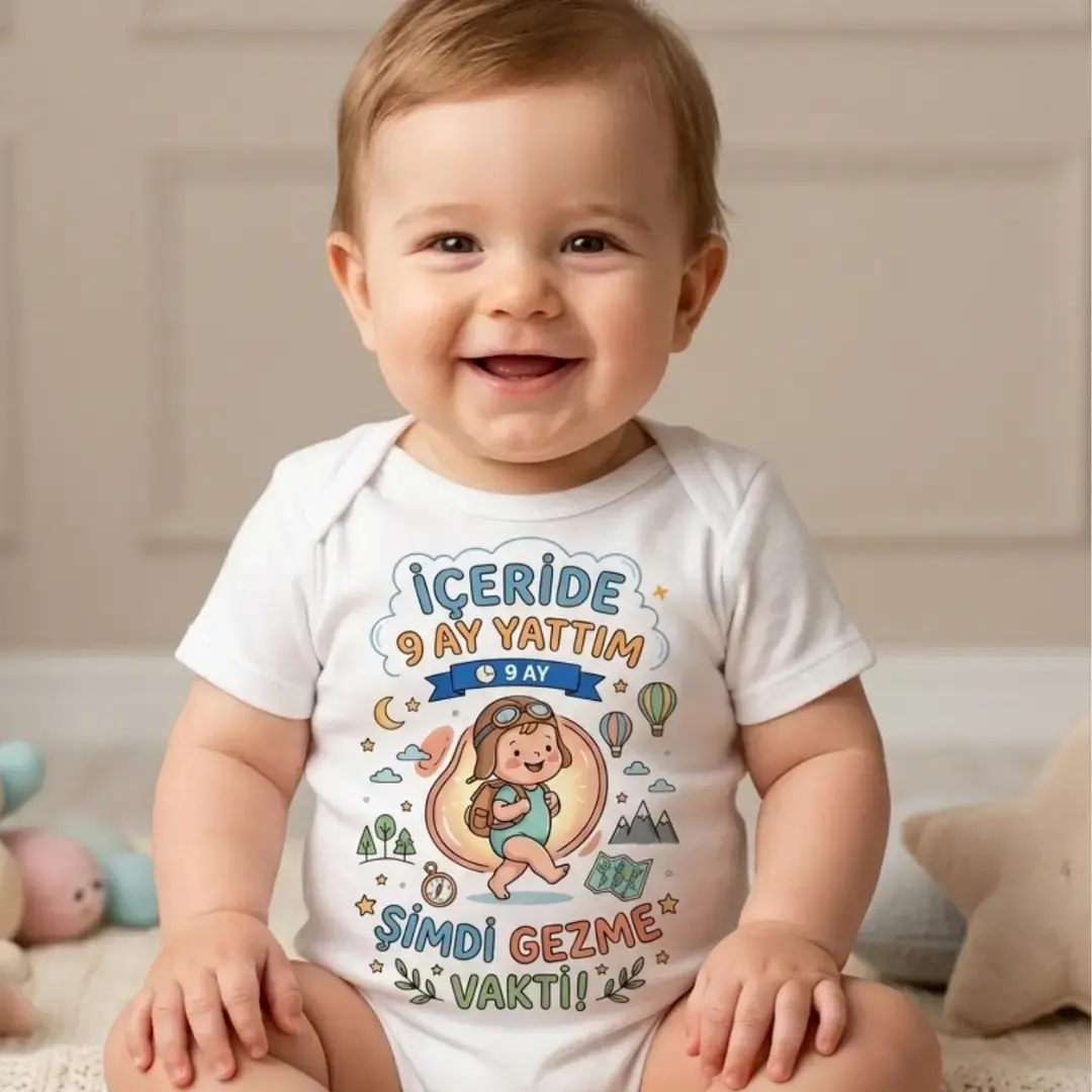 İçeride 9 Ay Yattım Şimdi Gezme Vakti Baskılı Zıbın