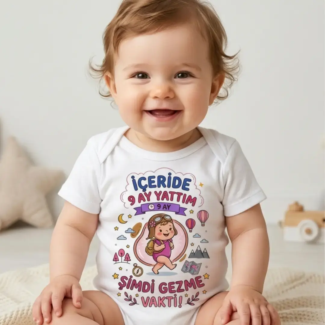 İçeride 9 Ay Yattım Şimdi Gezme Vakti Baskılı Zıbın