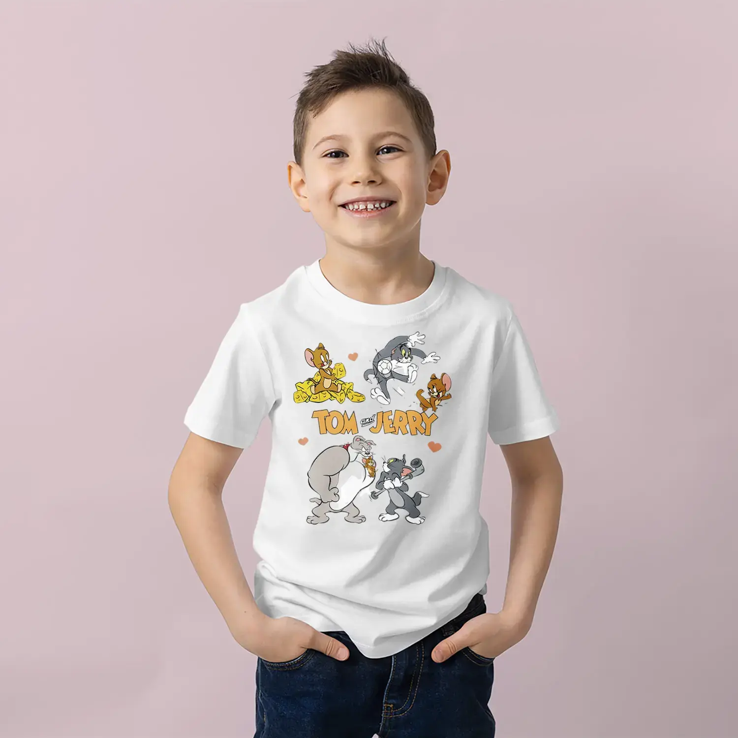 Kedi ve Fare Karakter Erkek Çocuk Tişört