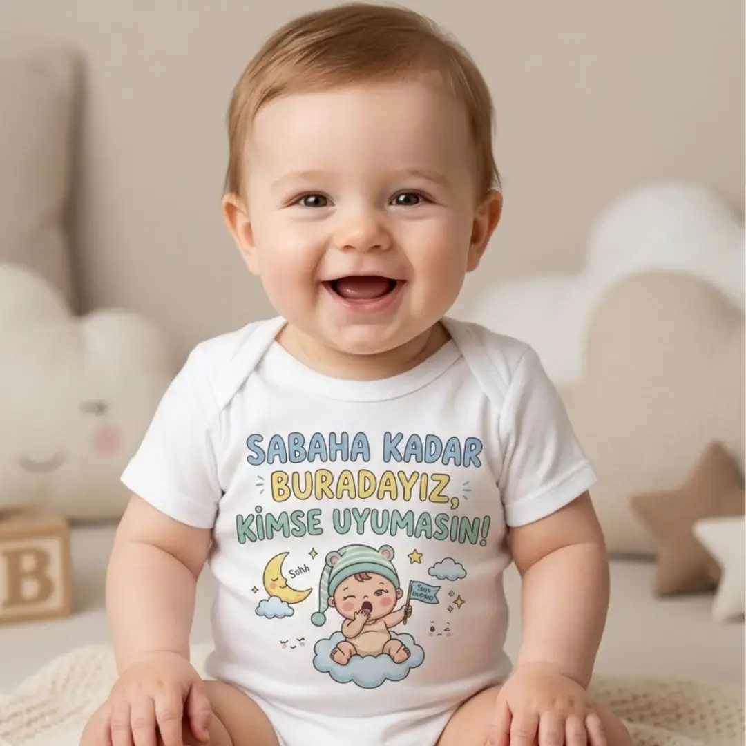 Sabaha Kadar Buradayız Kimse Uyumasın Baskılı Zıbın