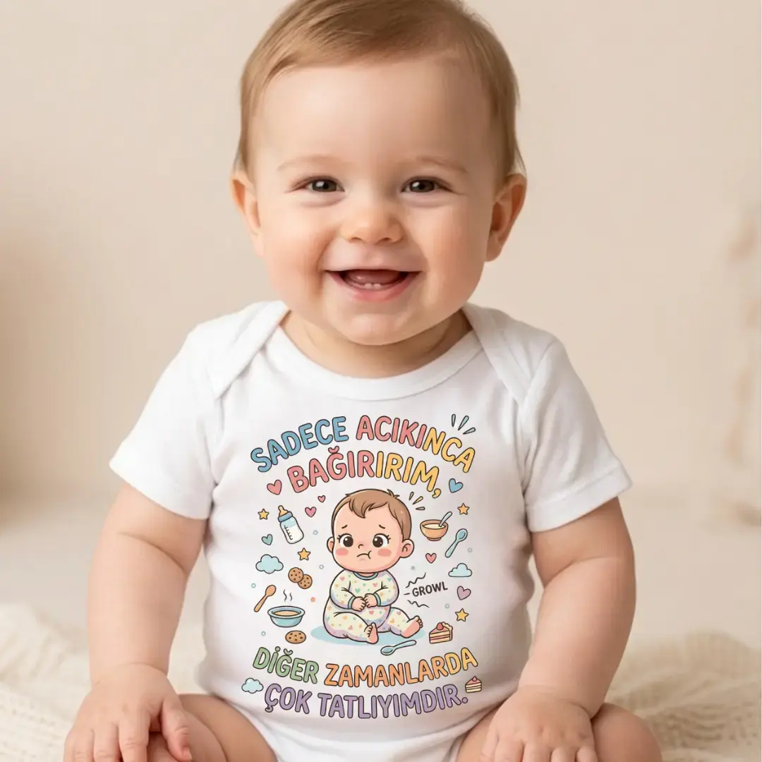 Sadece Acıkınca Bağırırım Baskılı Zıbın