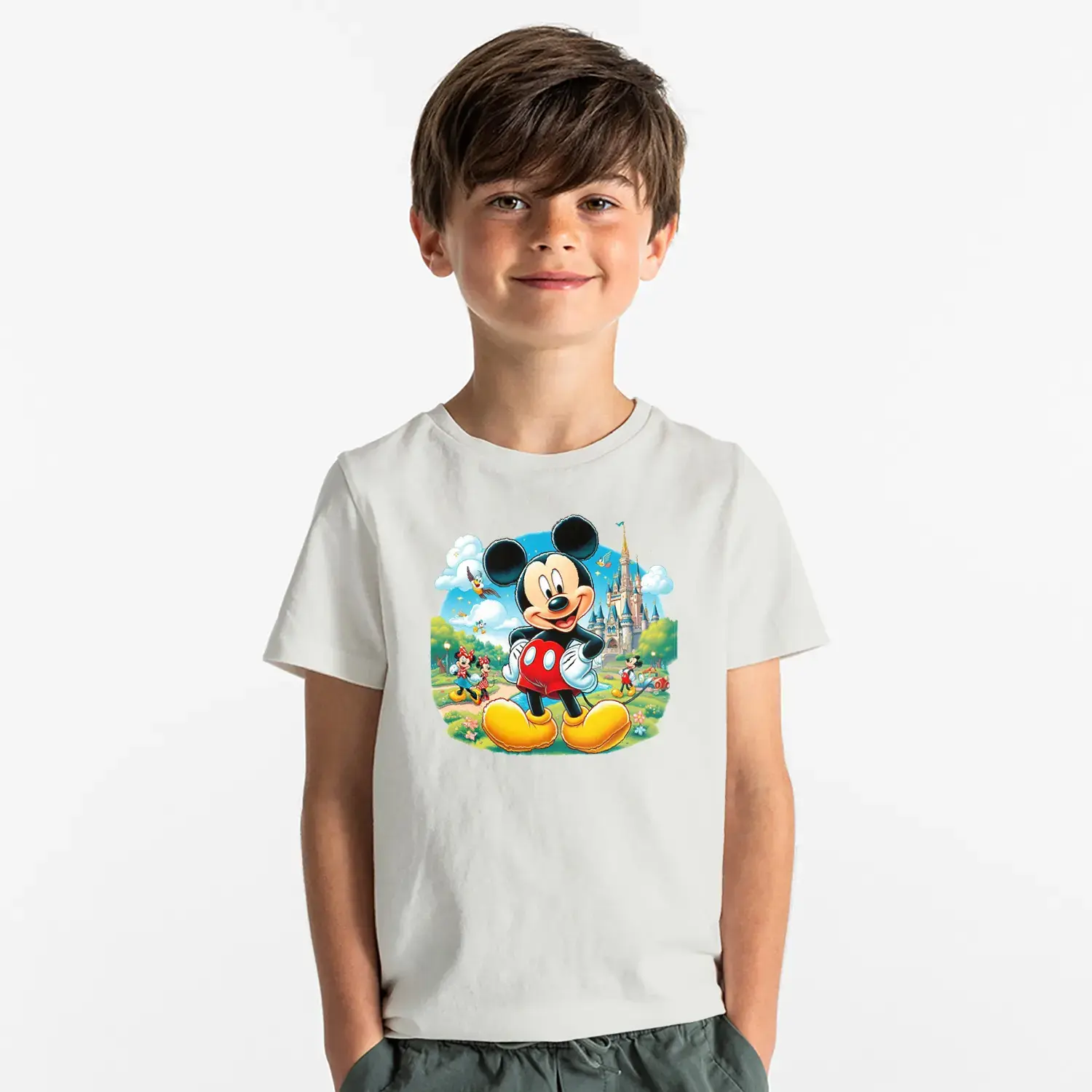 Sevimli Fare Karakter Baskılı Erkek Çocuk Tişört