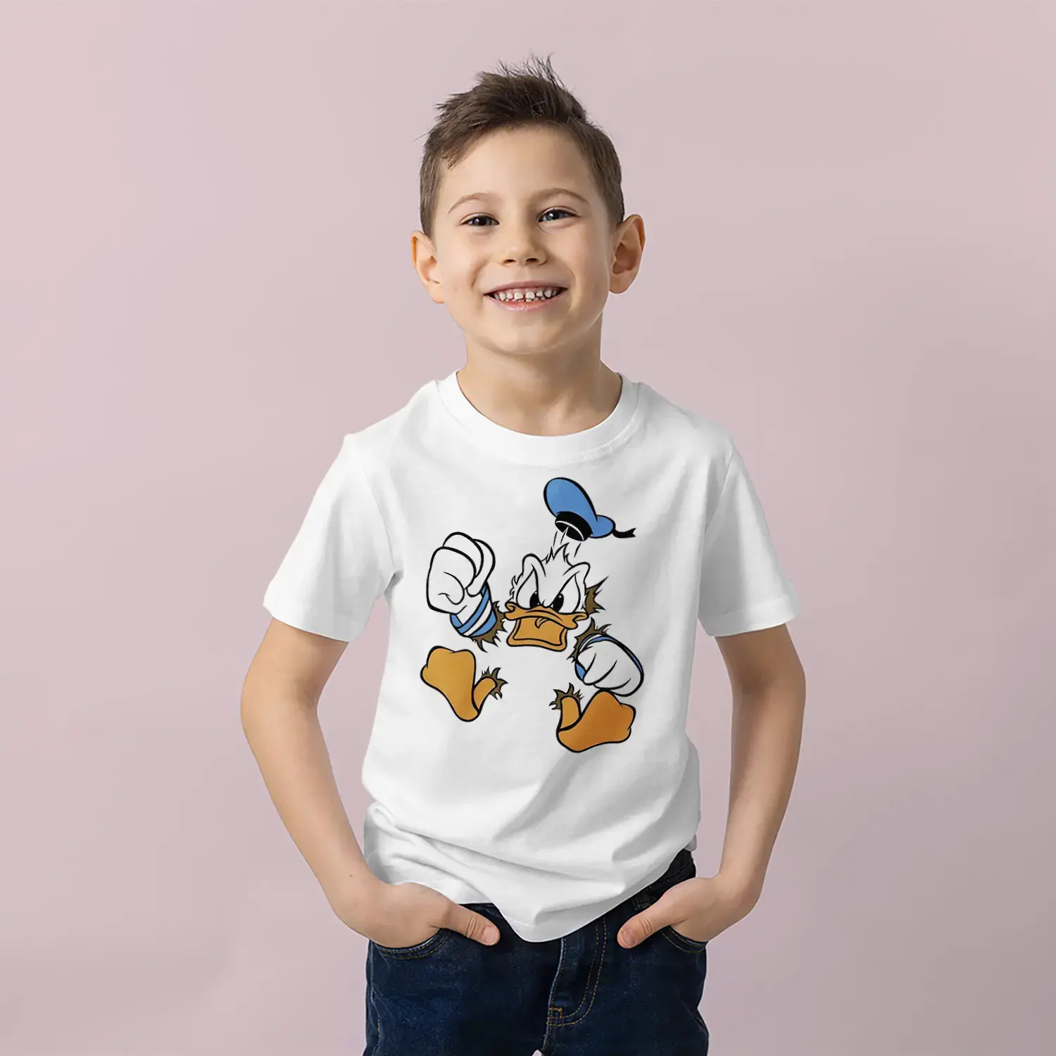 Sinirli Ördek Karakter Baskılı Erkek Çocuk Tişört