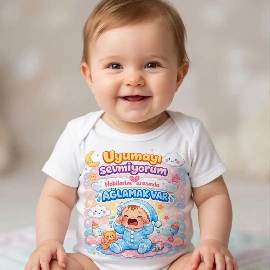 Uyumayı Sevmiyorum Ağlamak Var Baskılı Zıbın